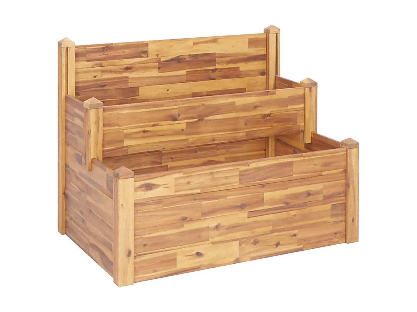 Jardinière sur 2 niveaux 110x75x84 Bois massif d'acacia