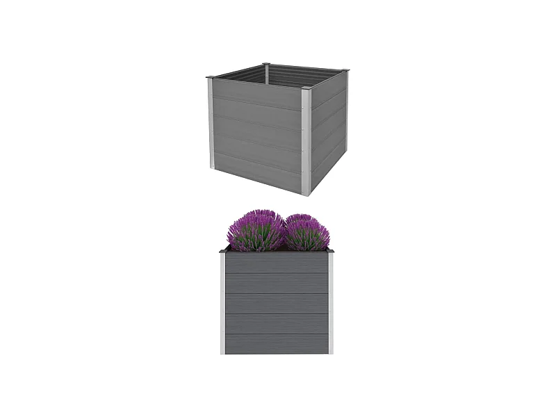 Lit surélevé de jardin WPC 100x100x91 Gris