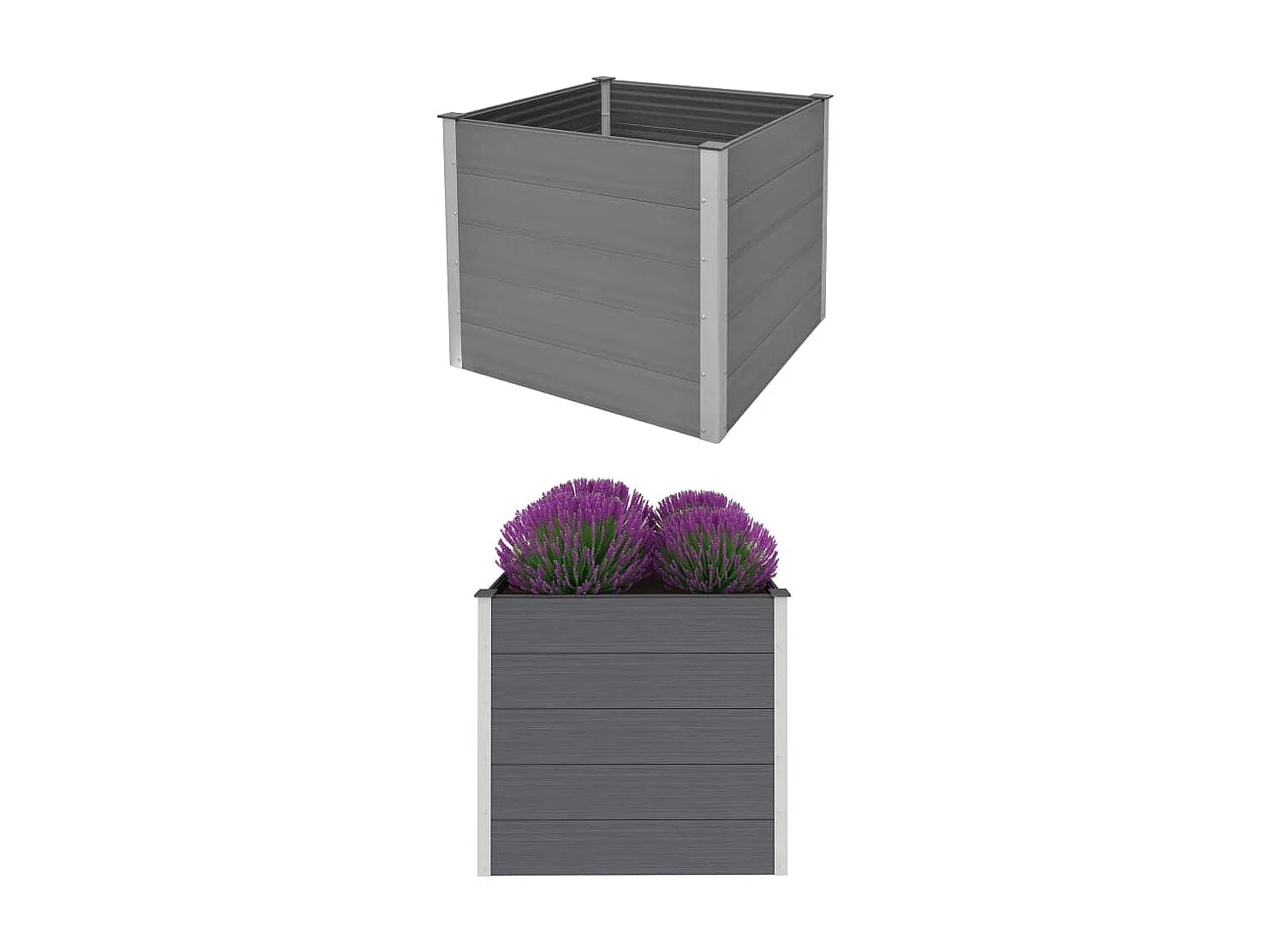 Lit surélevé de jardin WPC 100x100x91 Gris