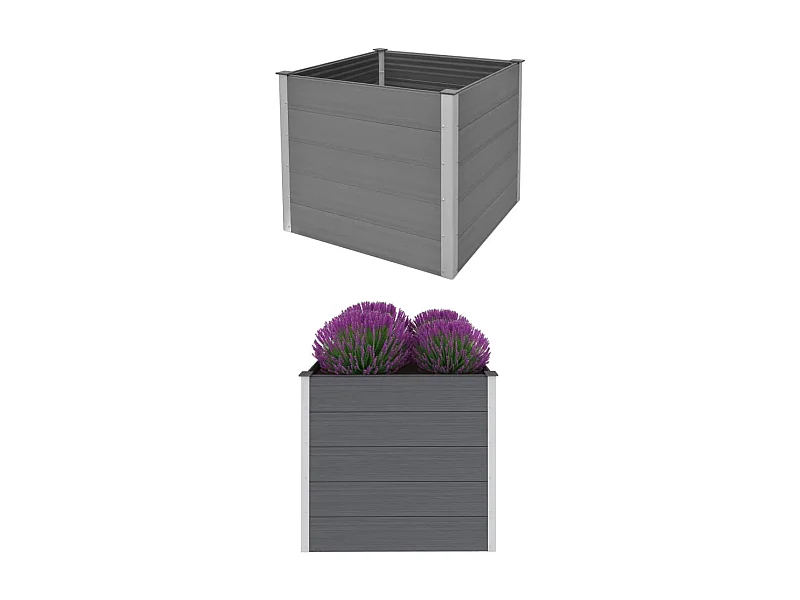 Lit surélevé de jardin WPC 100x100x91 Gris