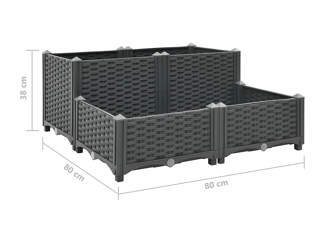 Jardinière 80x80x38 Polypropylène 3