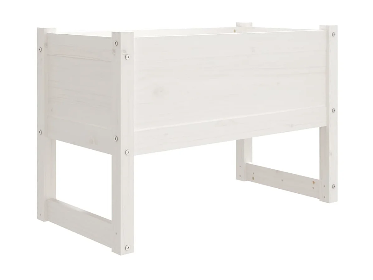 Jardinière Blanc 78x40x52 Bois massif de pin