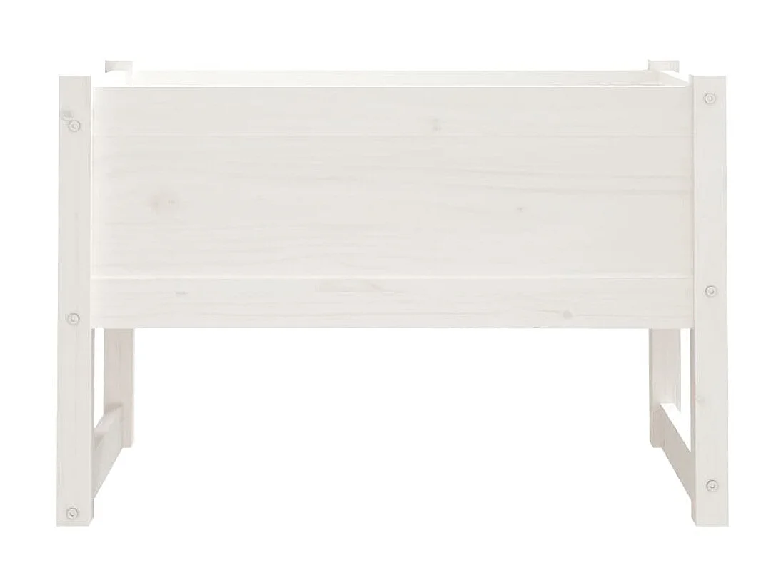 Jardinière Blanc 78x40x52 Bois massif de pin