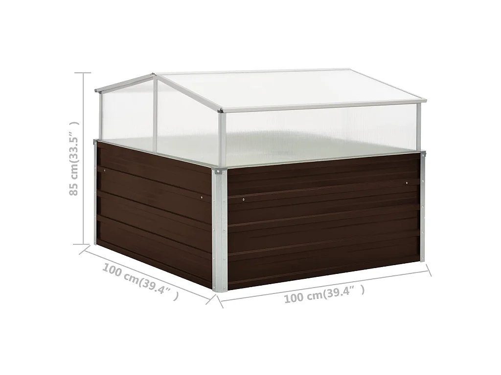 Serre Marron 100 x 100x85 Acier galvanisé