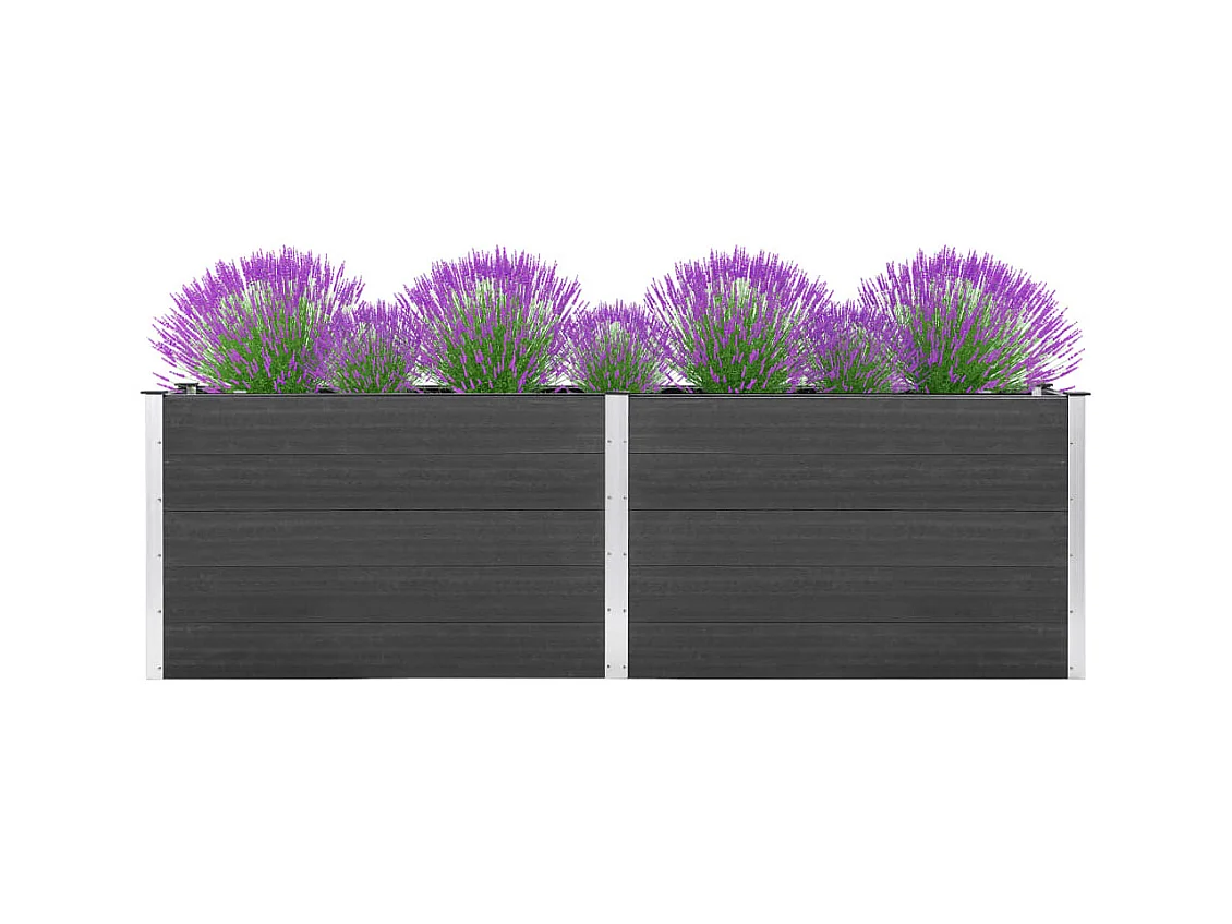 Lit surélevé de jardin 200x100x91 WPC Gris