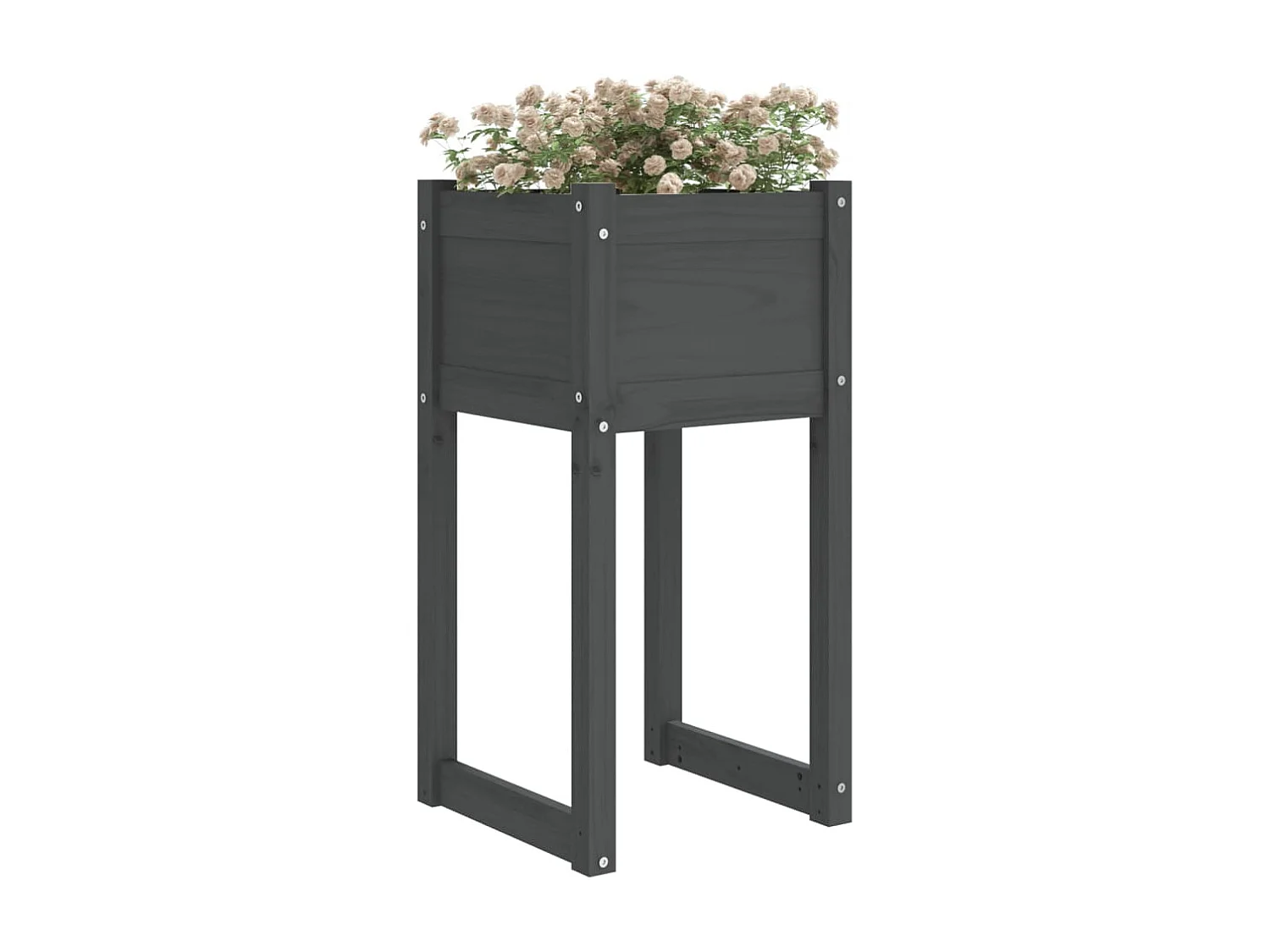 Jardinières 2 pcs Gris 40x40x81 Bois massif de pin