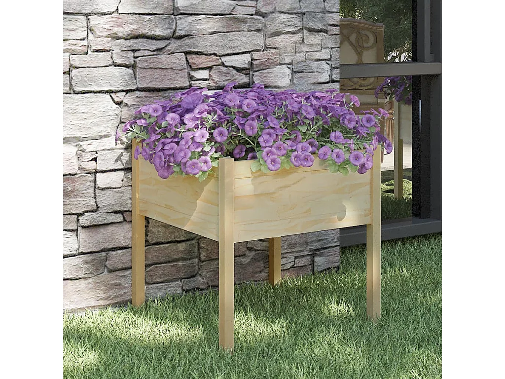 Jardinière d'extérieur 70x70x70 Bois de pin massif