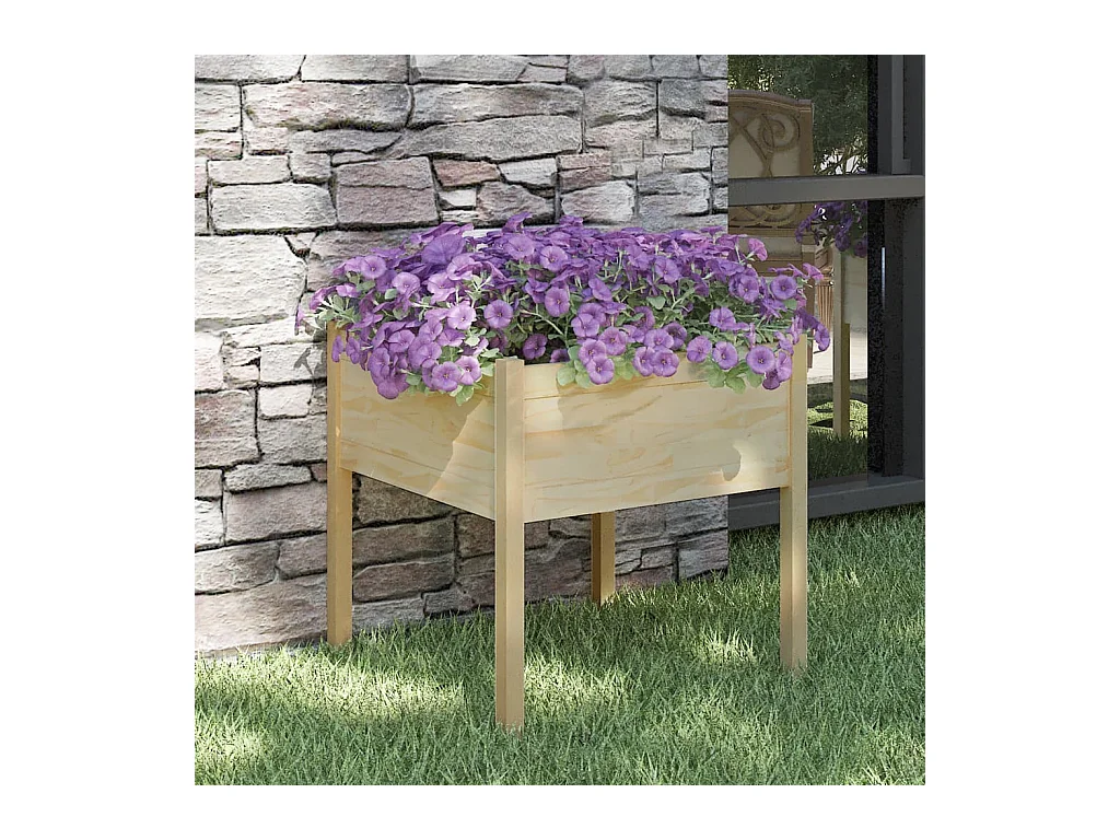 Jardinière d'extérieur 70x70x70 Bois de pin massif
