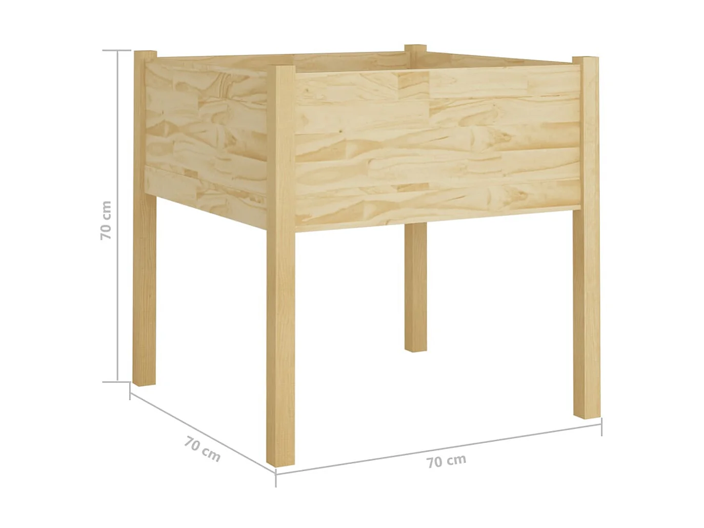 Jardinière d'extérieur 70x70x70 Bois de pin massif