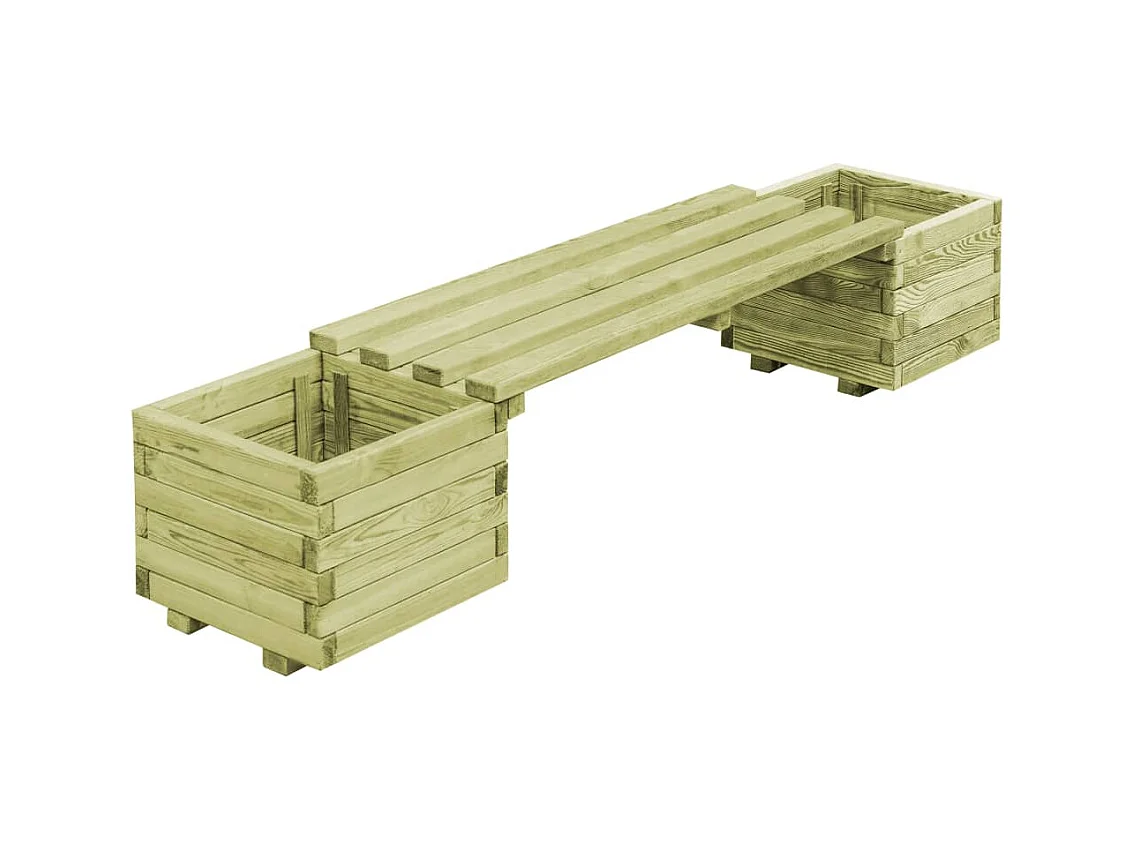 Banc de jardin à jardinières Bois de pin imprégné 2