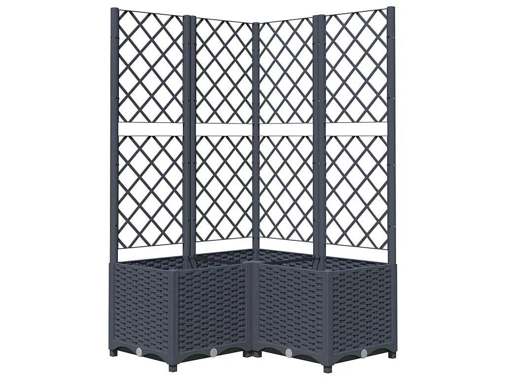 Jardinière avec treillis Gris foncé 80x80x136 PP