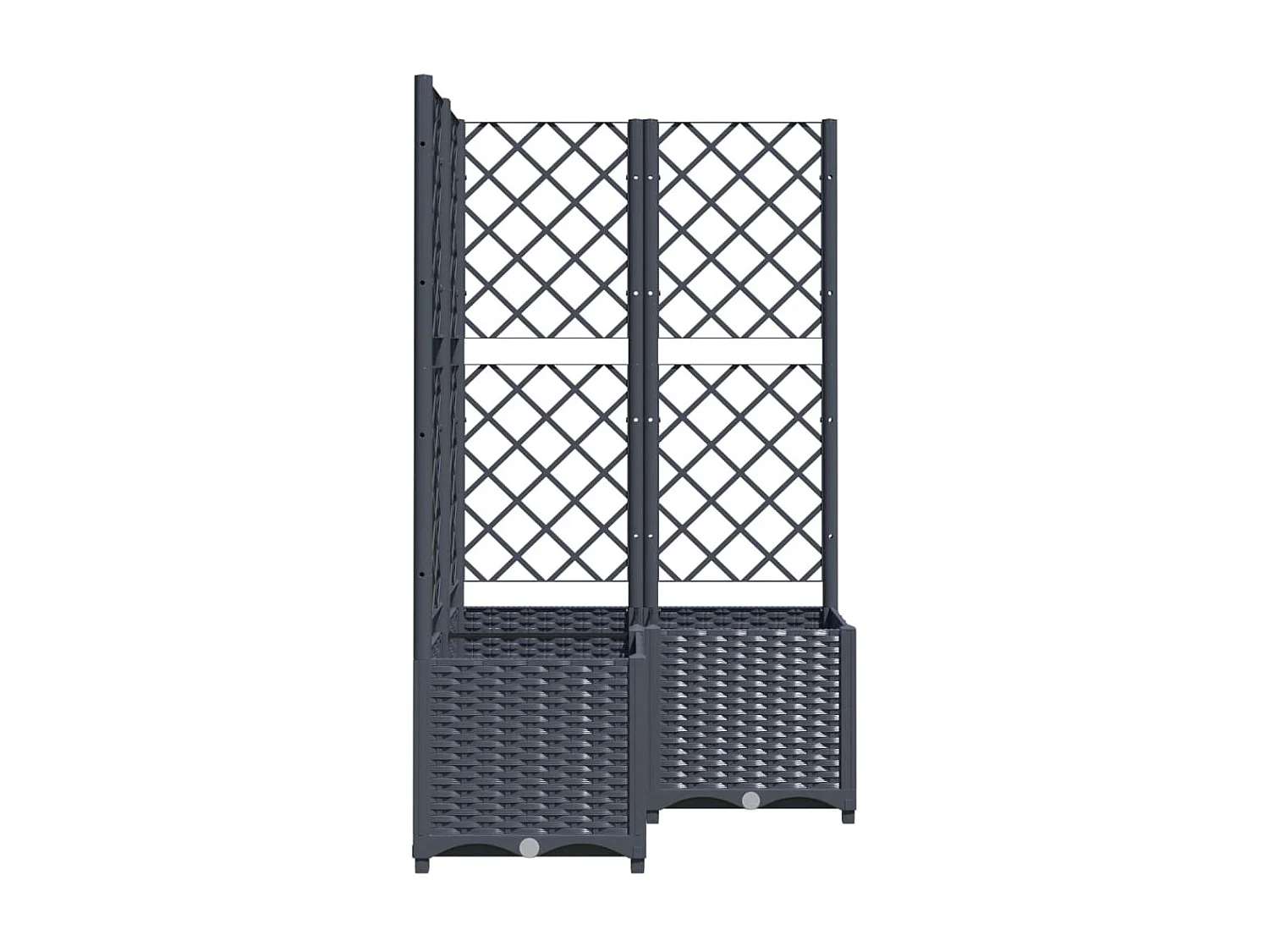 Jardinière avec treillis Gris foncé 80x80x136 PP