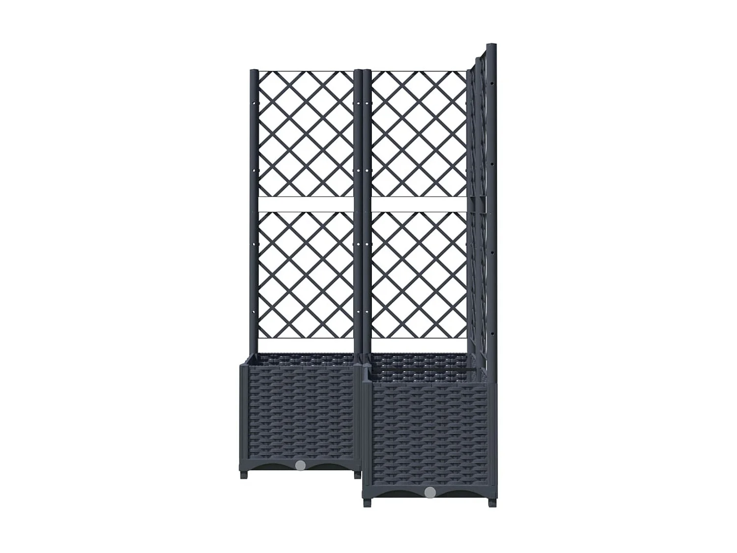 Jardinière avec treillis Gris foncé 80x80x136 PP