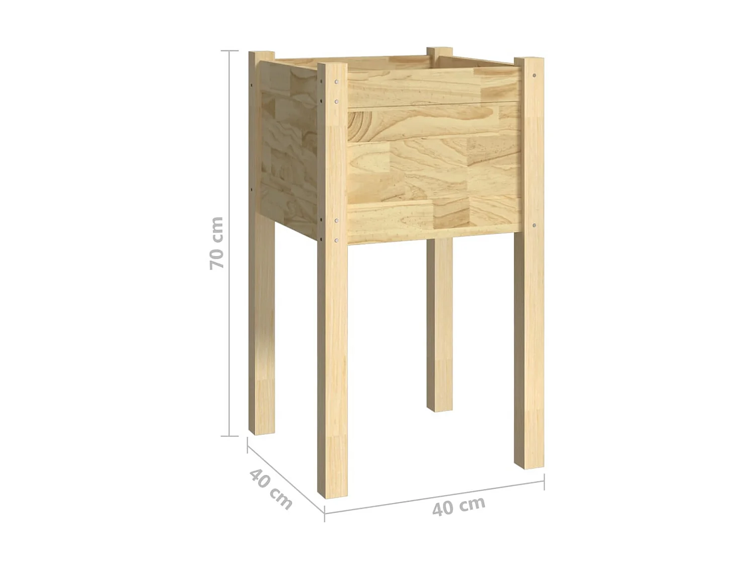 Jardinières d'extérieur 2 pcs 40x40x70 Bois de pin massif