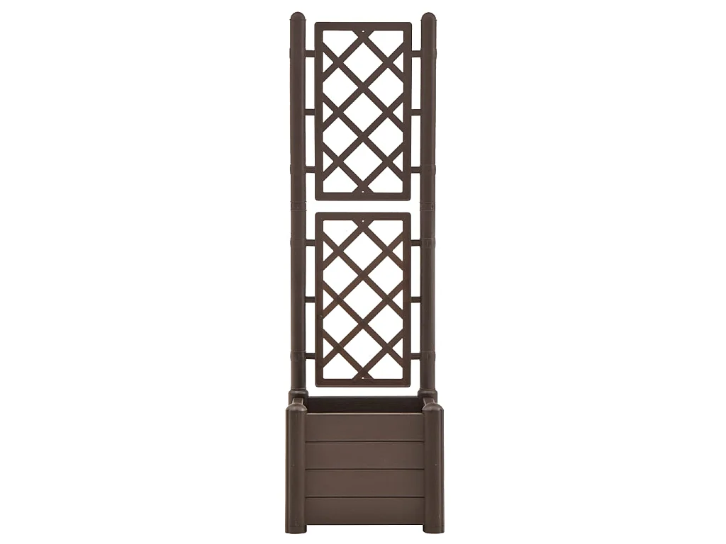 Jardinière avec treillis 43x43x142 PP Moka
