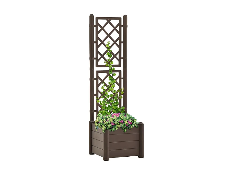 Jardinière avec treillis 43x43x142 PP Moka