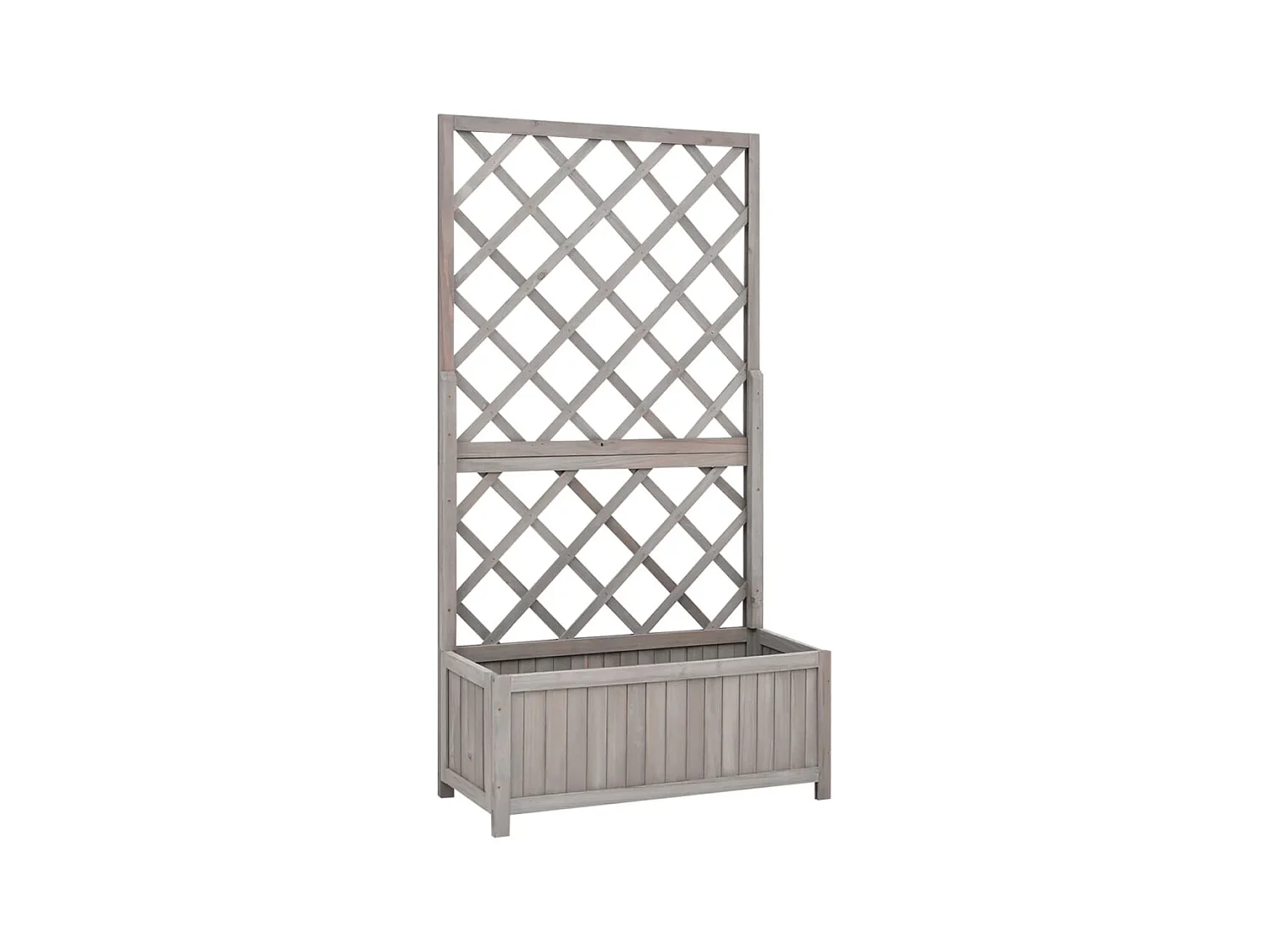 Jardinière à treillis de jardin Gris 70x30x135 Bois de sapin