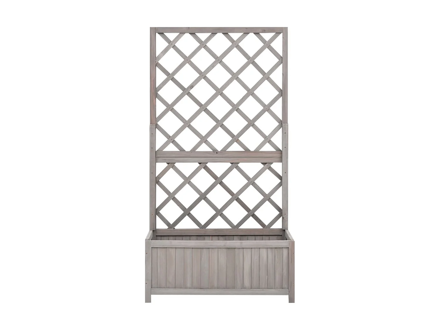 Jardinière à treillis de jardin Gris 70x30x135 Bois de sapin