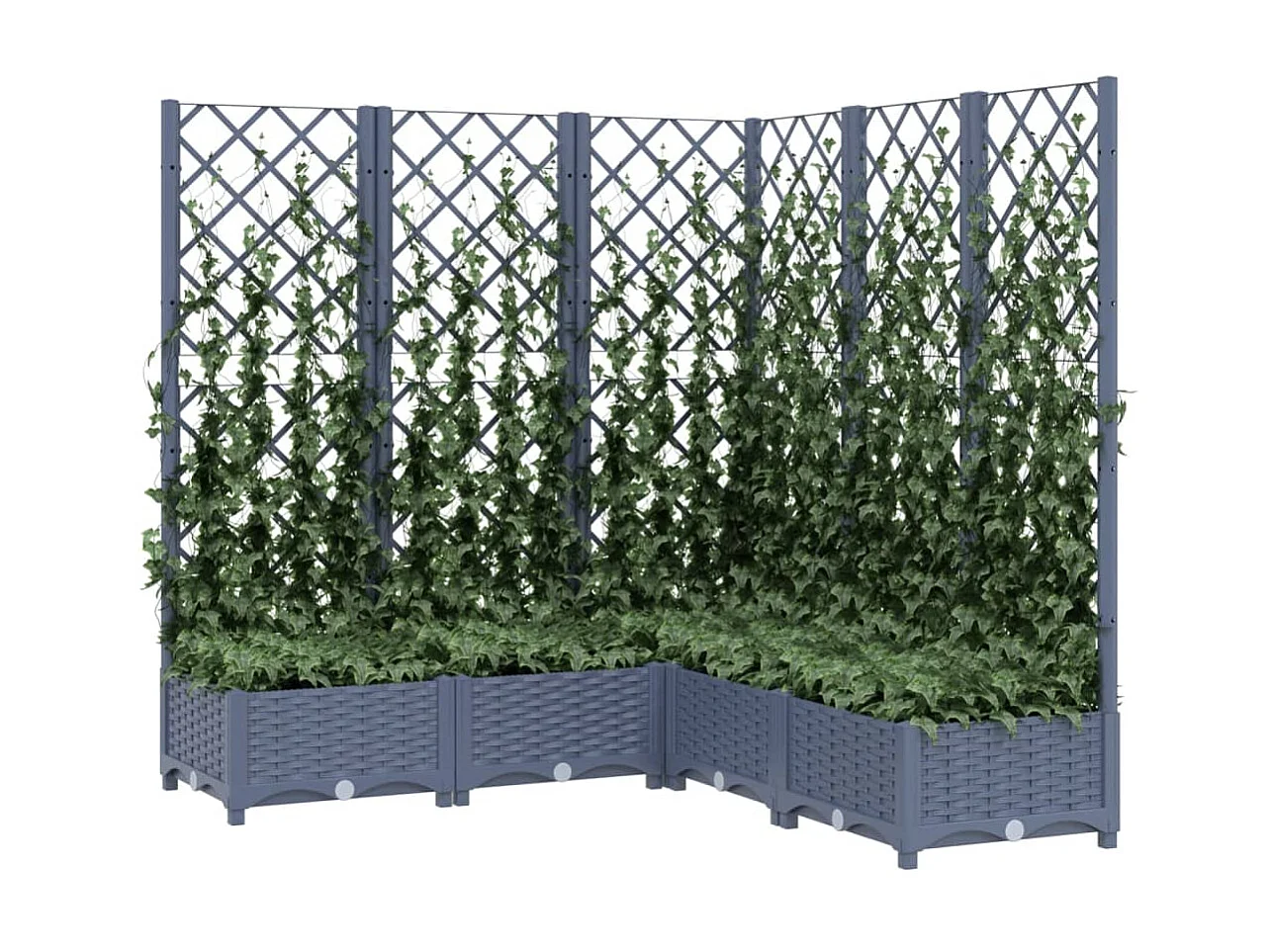 Jardinière avec treillis Gris foncé 120x120x121,5 PP