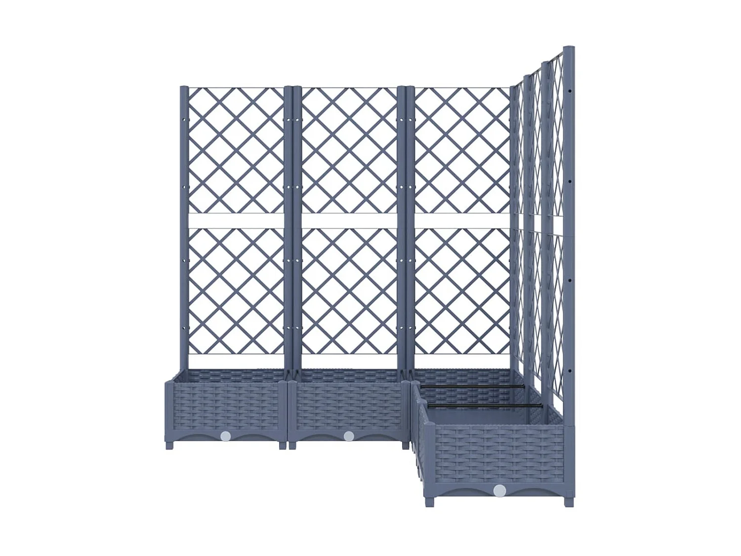 Jardinière avec treillis Gris foncé 120x120x121,5 PP