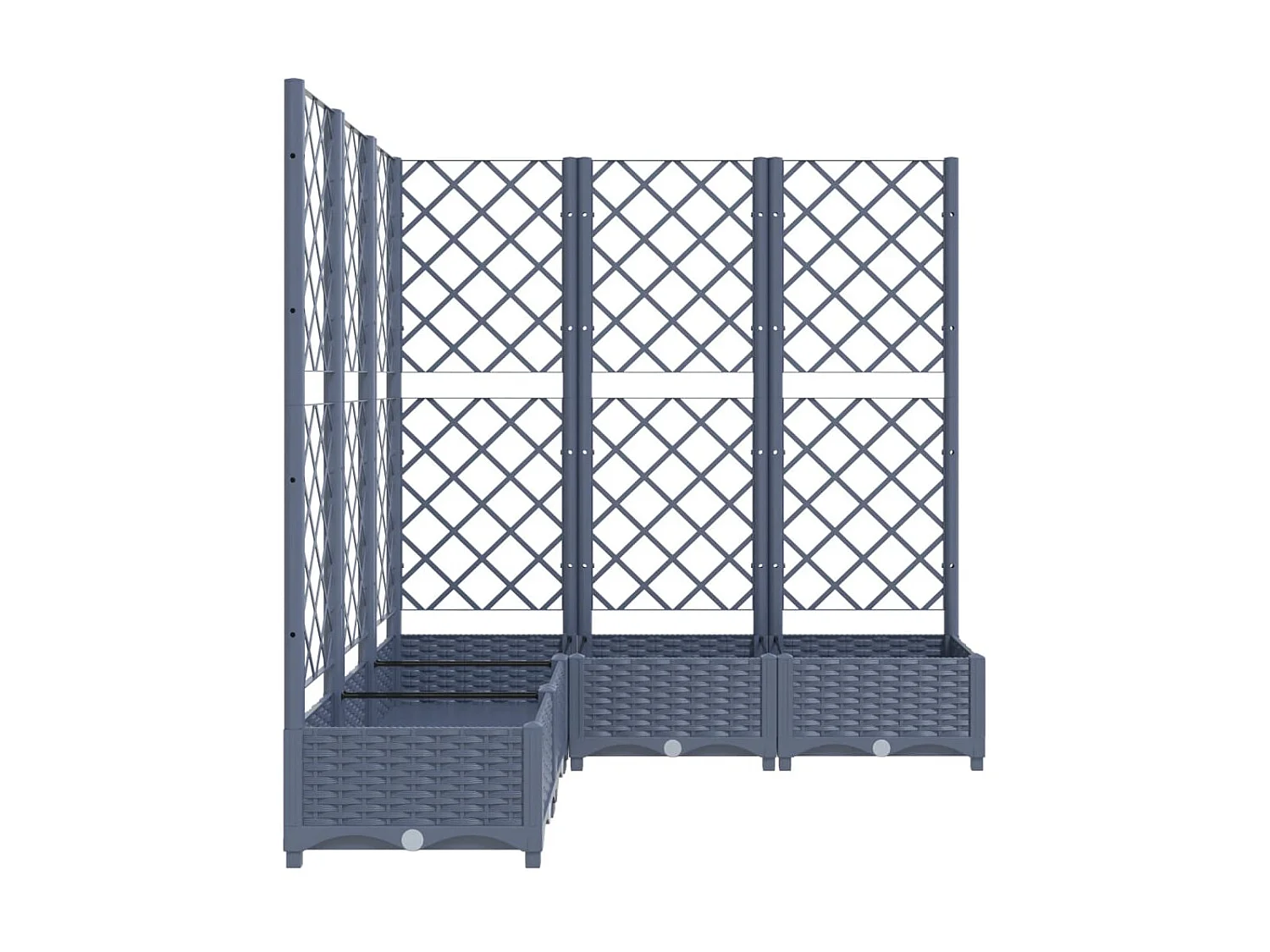 Jardinière avec treillis Gris foncé 120x120x121,5 PP