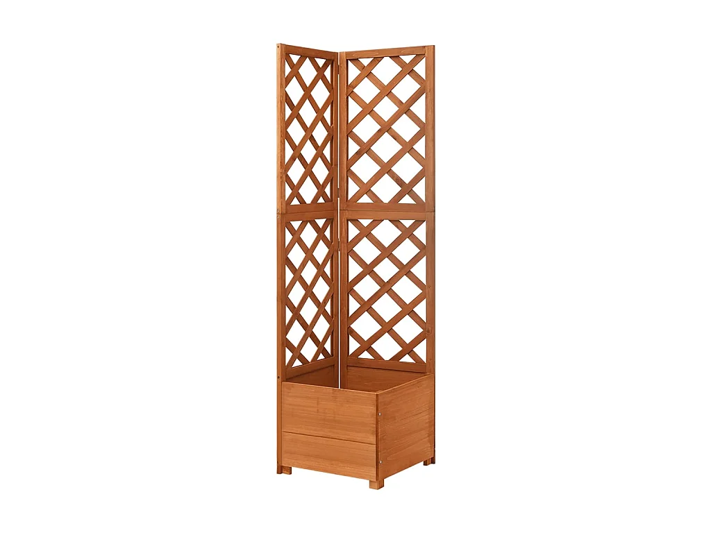 Jardinière d'angle en treillis 40x40x150 Bois de sapin massif