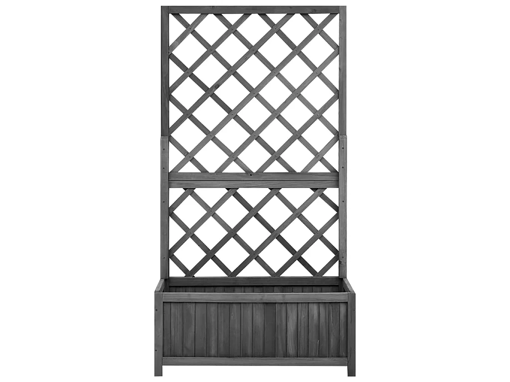 Jardinière à treillis jardin Noir 70x30x135 Bois de sapin