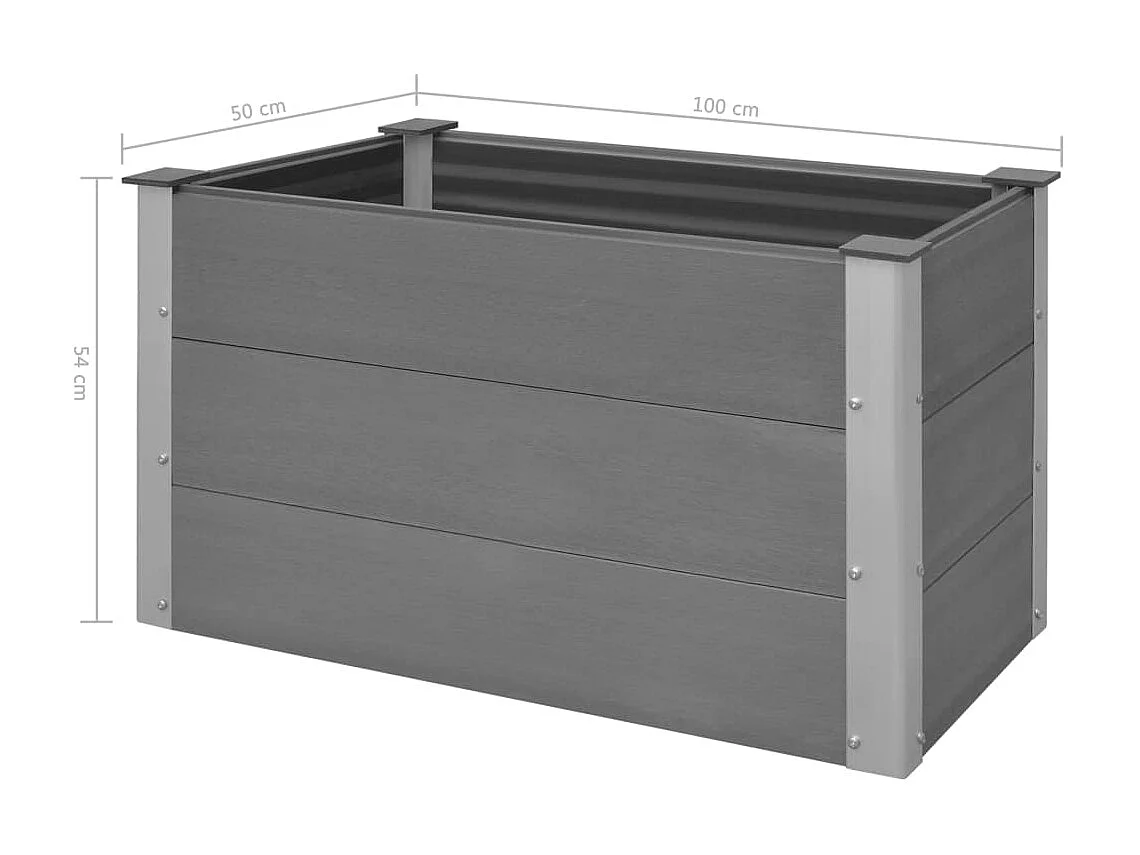 Jardinière WPC 100 x 50x54 Gris