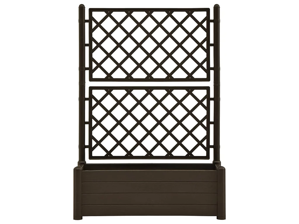 Jardinière avec treillis 100x43x142 PP Moka