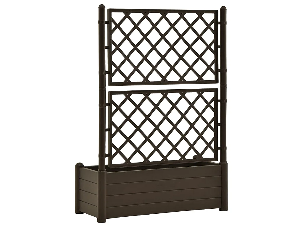 Jardinière avec treillis 100x43x142 PP Moka