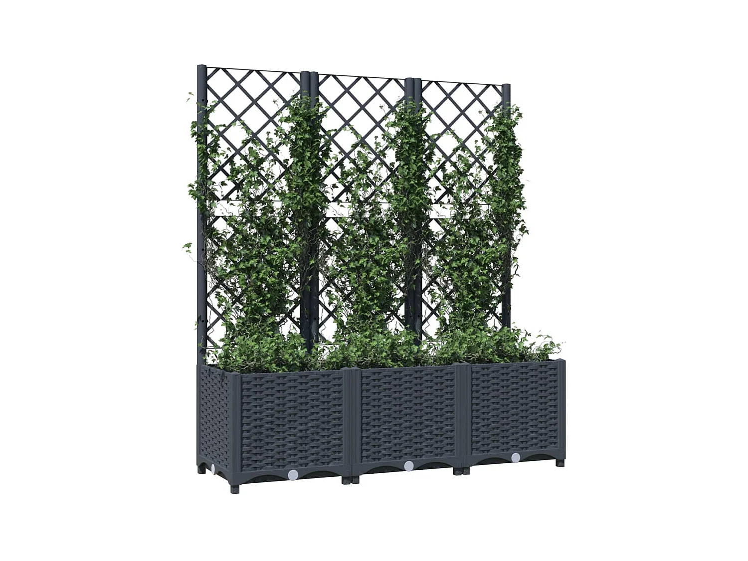 Jardinière avec treillis Gris foncé 120x40x136 PP