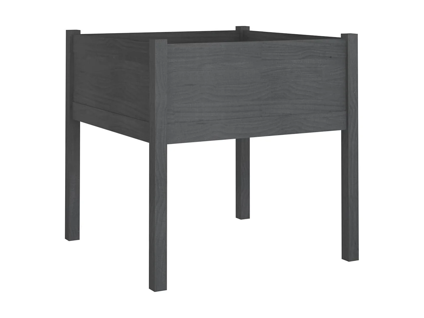 Jardinières 2 pcs Gris 70x70x70 Bois de pin massif