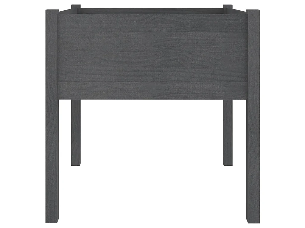 Jardinières 2 pcs Gris 70x70x70 Bois de pin massif