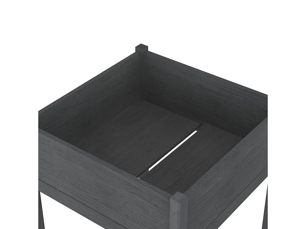 Jardinières 2 pcs Gris 70x70x70 Bois de pin massif