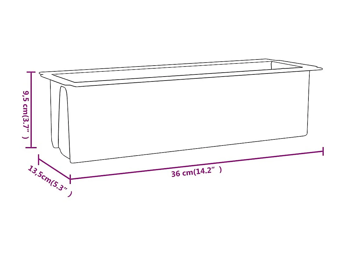 Boîtes à fleurs pour palettes euro 12 pcs Gris 36x13,5x9,5 PP