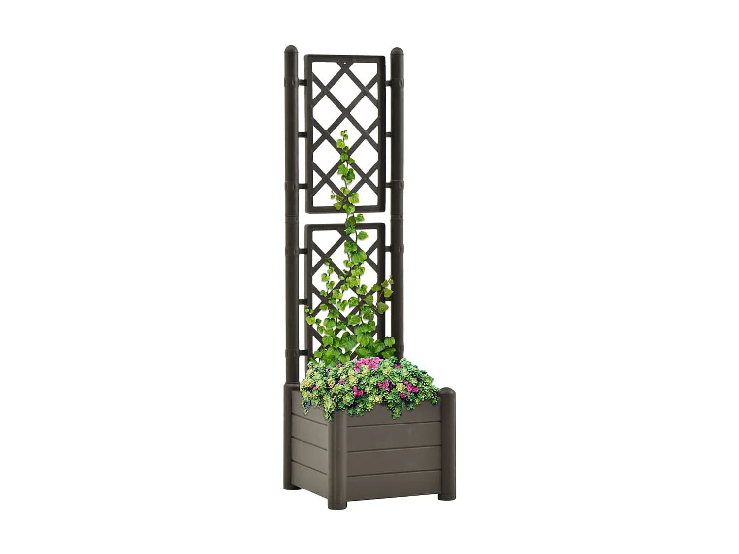 Jardinière avec treillis 43x43x142 PP Anthracite