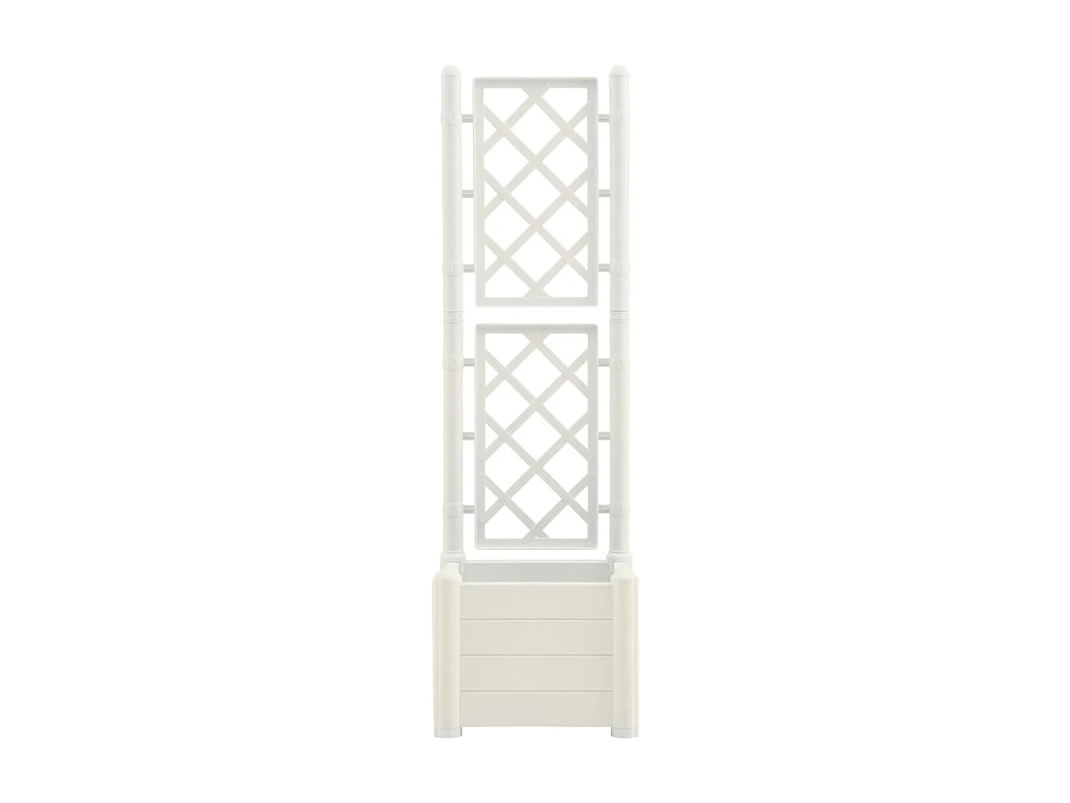 Jardinière avec treillis 43x43x142 PP Blanc