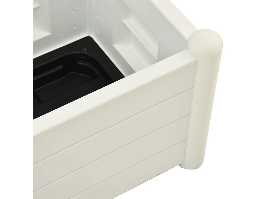 Jardinière avec treillis 43x43x142 PP Blanc