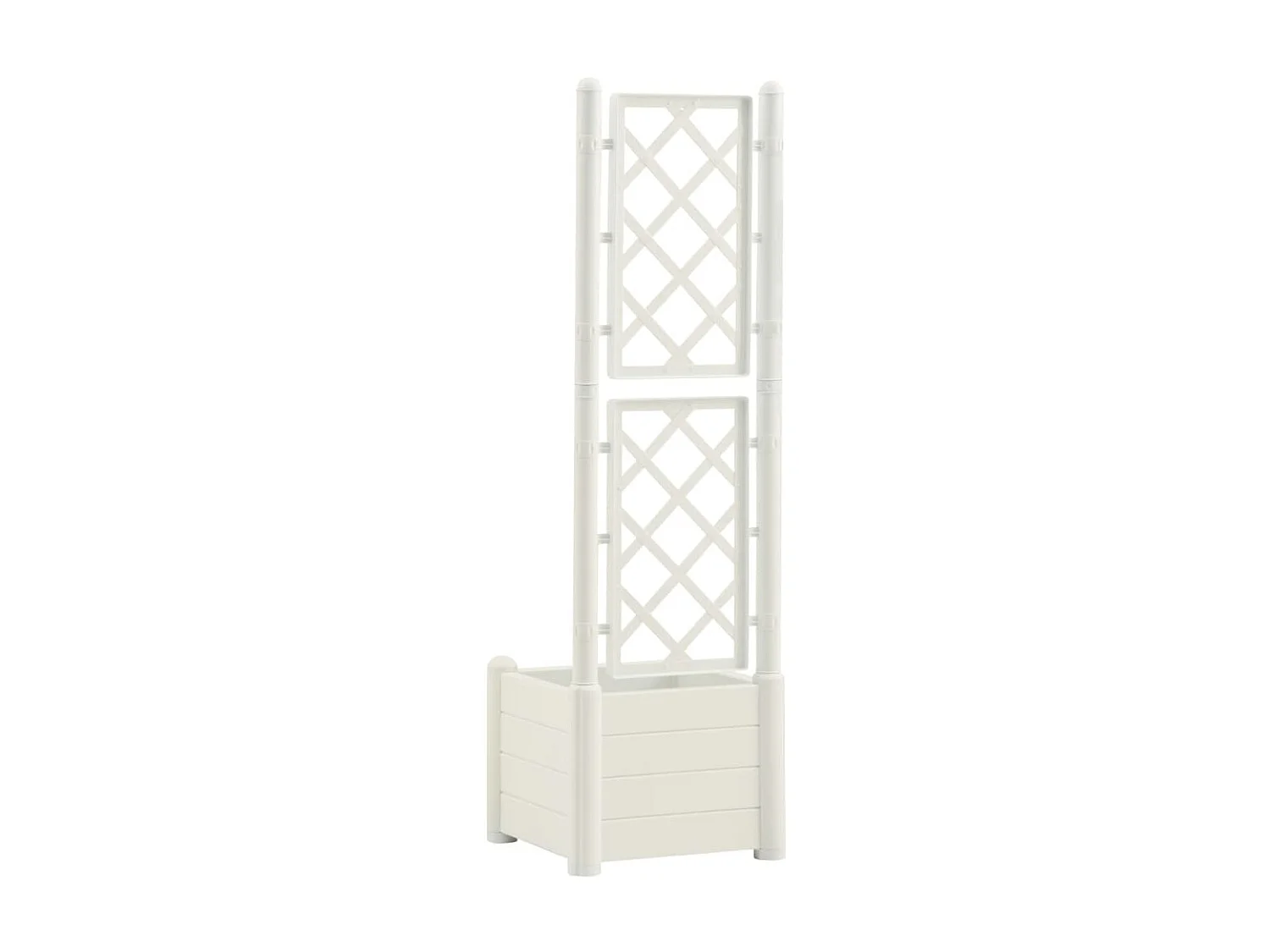 Jardinière avec treillis 43x43x142 PP Blanc