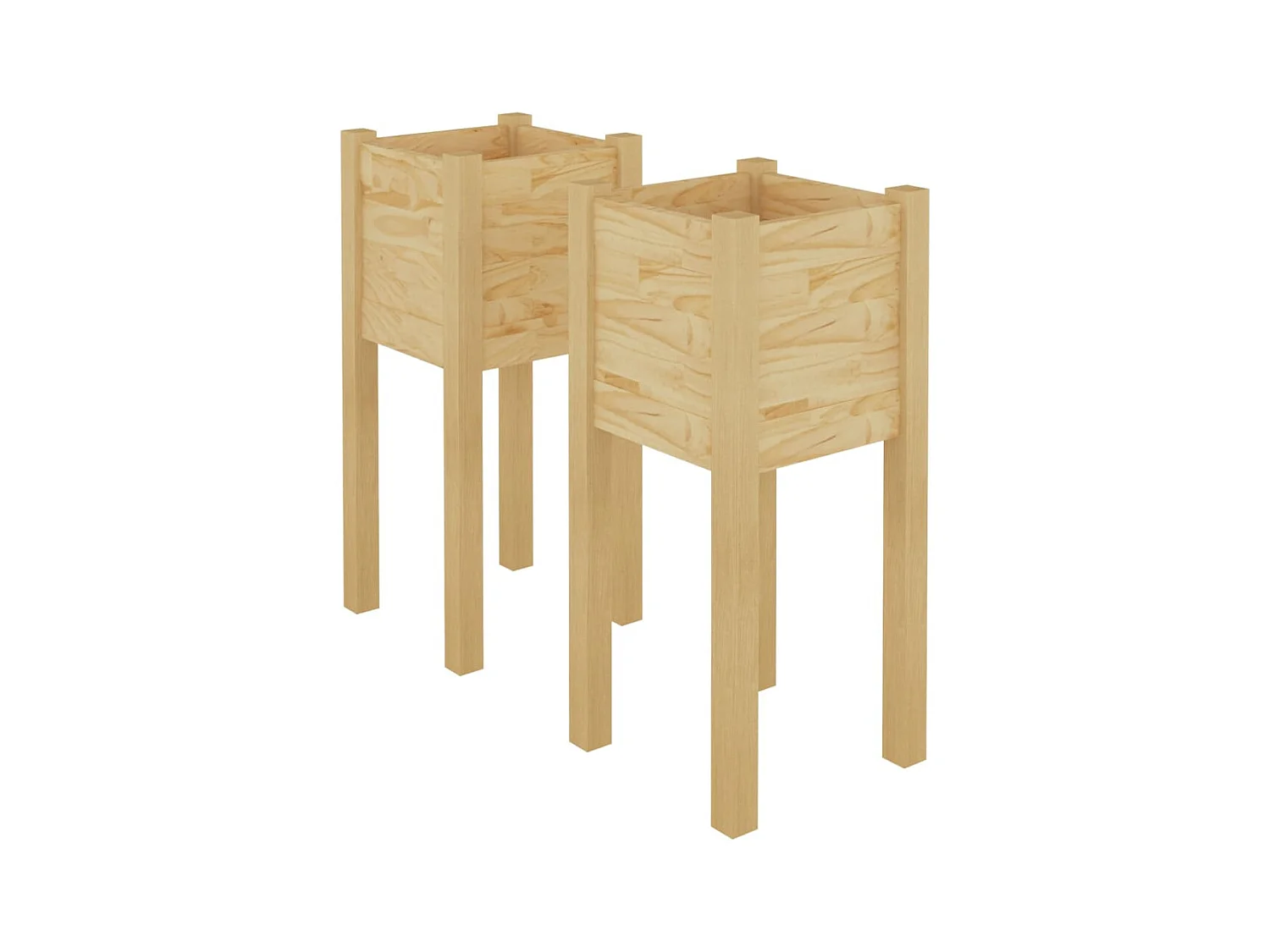Jardinières d'extérieur 2 pcs 31x31x70 Bois de pin massif