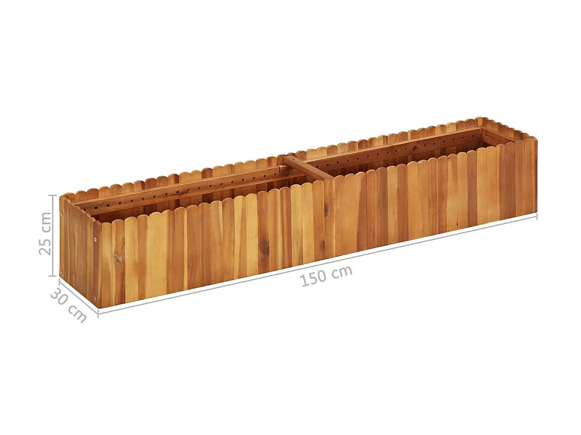 Jardinière 150x30x25 Bois massif d'acacia
