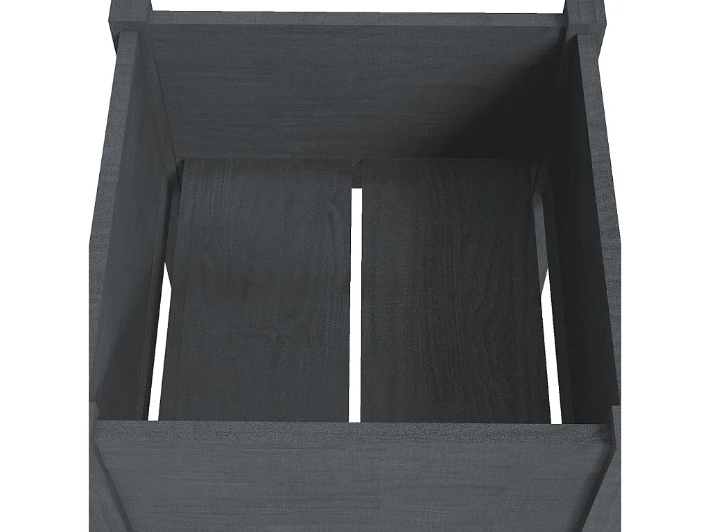 Jardinières d'extérieur 2pcs Gris 40x40x70 Bois de pin massif