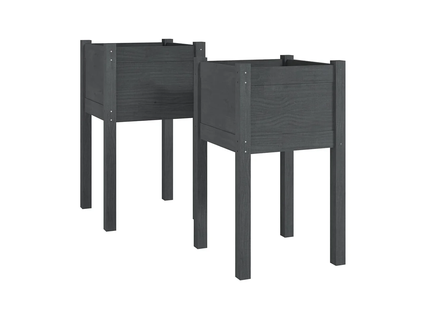 Jardinières d'extérieur 2pcs Gris 40x40x70 Bois de pin massif