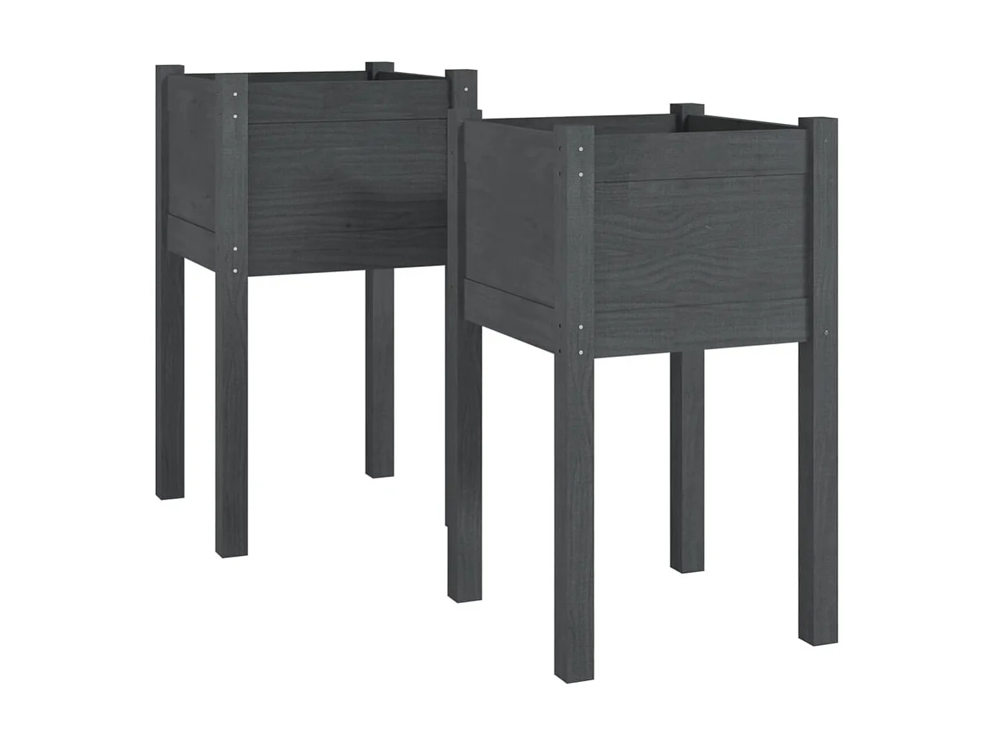 Jardinières d'extérieur 2pcs Gris 40x40x70 Bois de pin massif