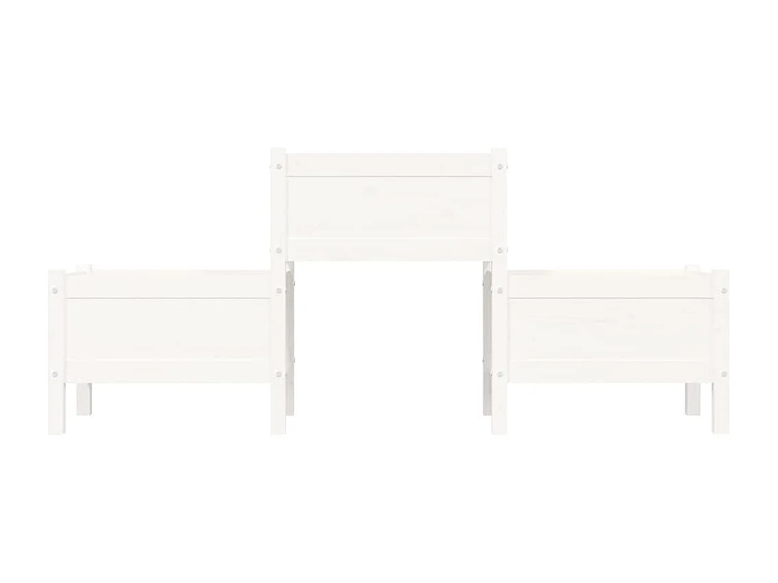 Jardinière Blanc 178,5x44x75 Bois massif de pin