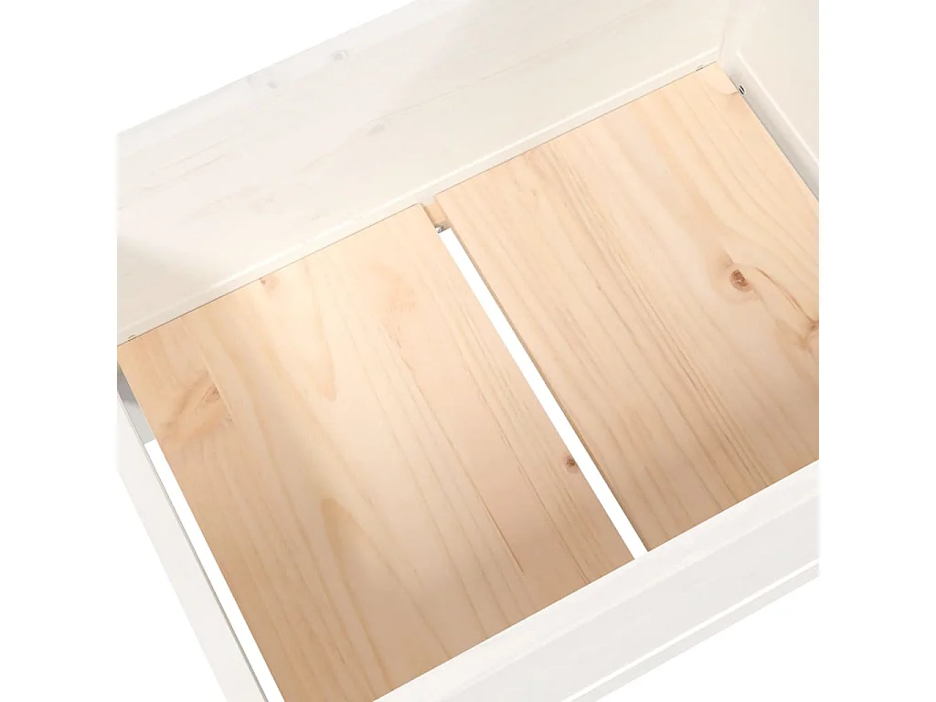 Jardinière Blanc 178,5x44x75 Bois massif de pin