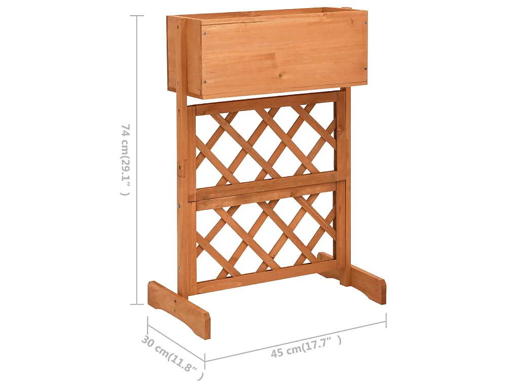 Jardinière à treillis de jardin Orange 45x30x74 Bois de sapin