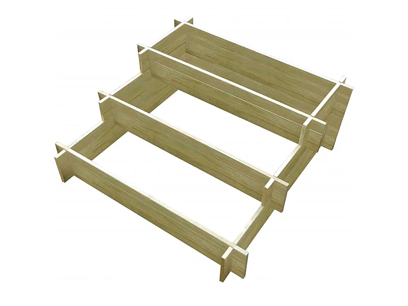 Jardinière à 3 niveaux 90 x 90x35 Bois imprégné