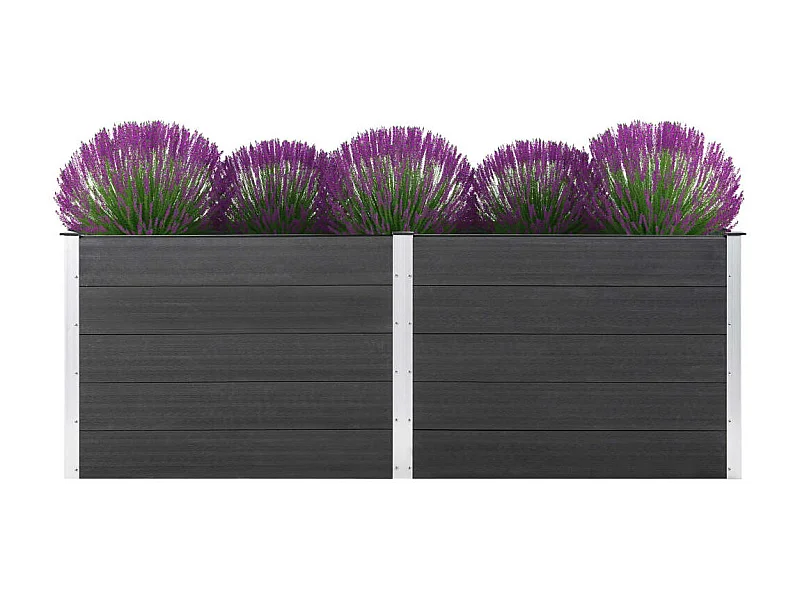 Jardinière 250x100x91 WPC Gris