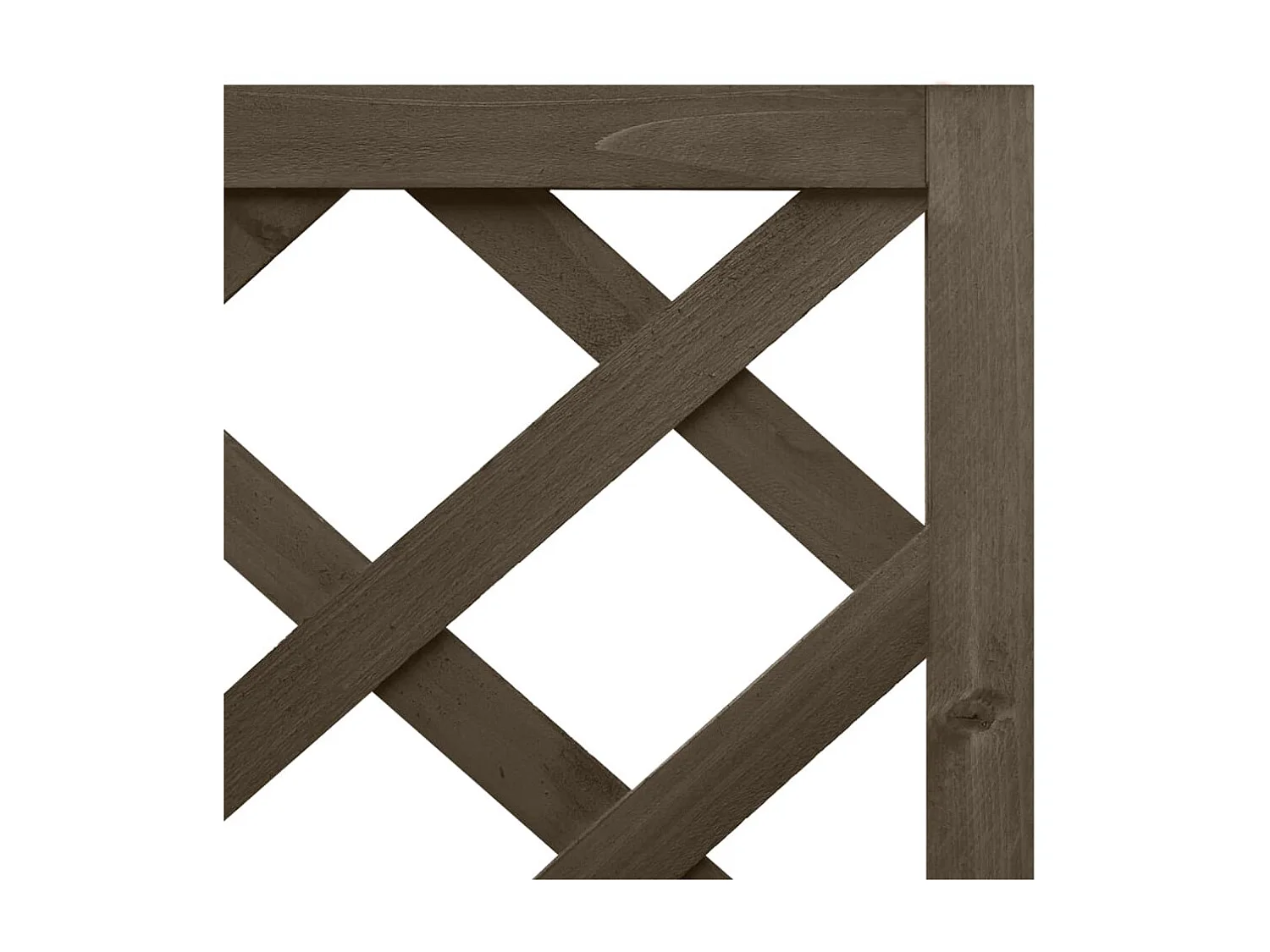 Jardinière d'angle en treillis Gris 40x40x150 Bois de sapin